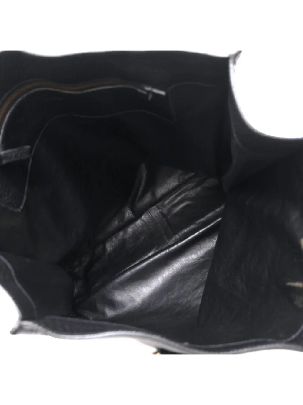 Prada Tote Bag Leather Black Shrink